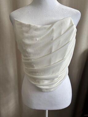 Strapless Cream Draped Women’s Corset Top